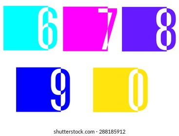Numeric colorful 67890