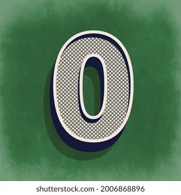 Numeric Digit Zero Vintage number vector illustration