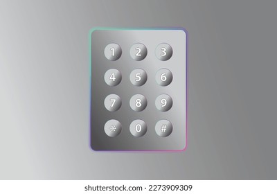 Numeric digital securtiy lock system pad background