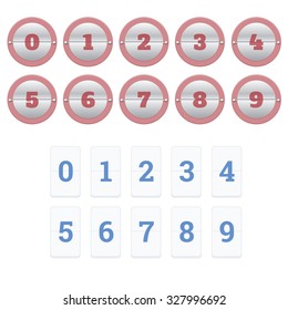 Numeric flipboard counter with 2 different style