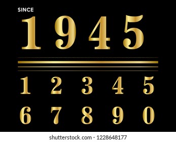 numeric golden metal luxury background