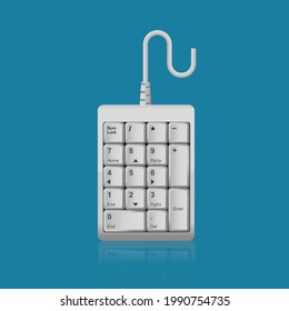 Numeric keyboard keys isolated on background vector illustration.