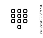 Numeric Keypad Dial Pad Phone Number Grid Icon Line Art Digital Clipart