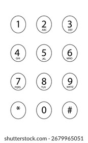 Teclado numérico com letras e símbolos em fundo branco vetor fundo transparente recorte