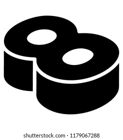 
Numeric letter having 3d effect, 3d eight
