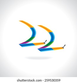 numeric number of 22 created by painting brush