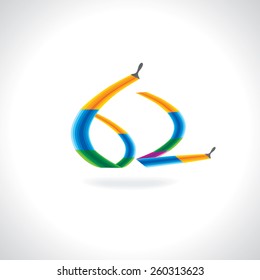 numeric number of 62 created by painting brush