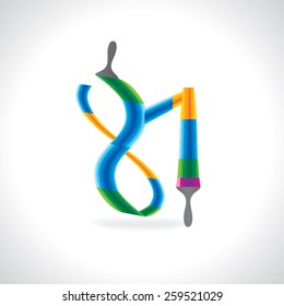 numeric number of 81 created by painting brush 