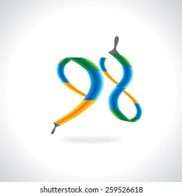 numeric number of 98 created by painting brush 