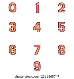  numeric number colorful art vector