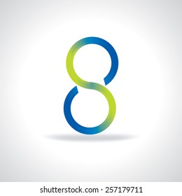 numeric number of eight created by circle vector