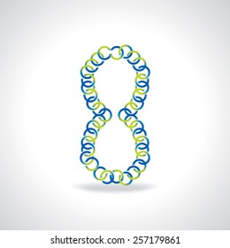 numeric number of eight created by circle vector