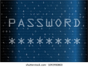 The numeric password on dark blue screen vector