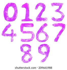 Numeric pink polygon design, trendy and modern.