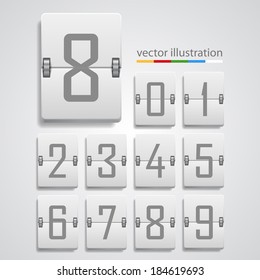 Numeric scoreboard, mechanical number, template design element, Vector illustration