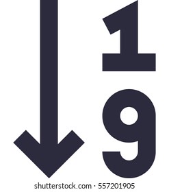 Numeric Sorting Vector Icon 