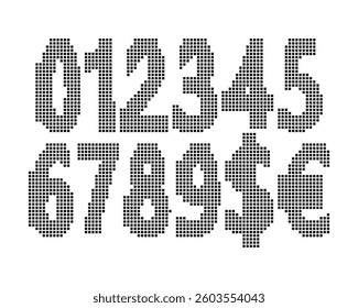 A numeric and symbol pixel font designed with an urban blocky structure. Great for digital graphics, futuristic UI, and tech-driven branding projects.