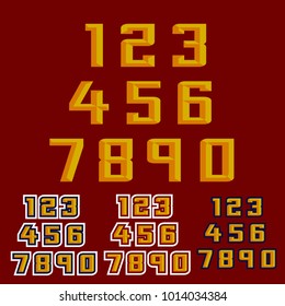 Numeric text 3 dimension gold bar style