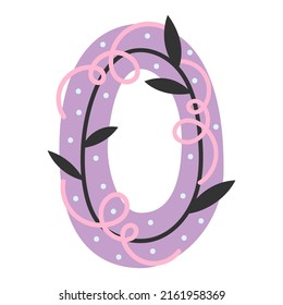 Numeric zero. Vector illustration. Happy Birthday.