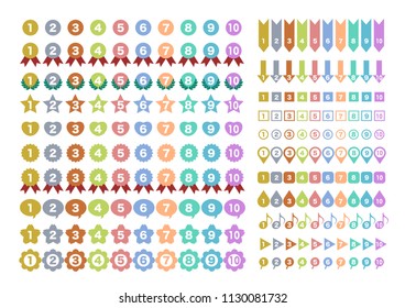 Numerical character  icons set