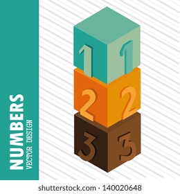 numerical cubes over grunge background vector illustration