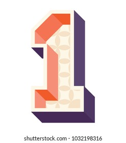 
The numerical digit number one 3d design

