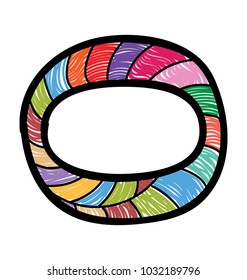 
The numerical digit number zero colored design
