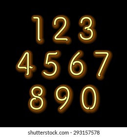 Numerical figures in sparkling neon colors art