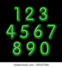 Numerical figures in sparkling neon colors art