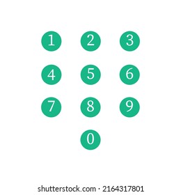 Numerical flat design vector. Number 1 to 10.