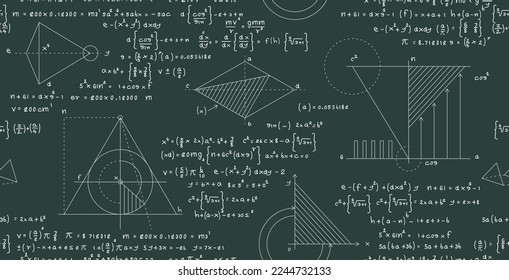 Numerical formulas for calculating the area of triangles and circles.