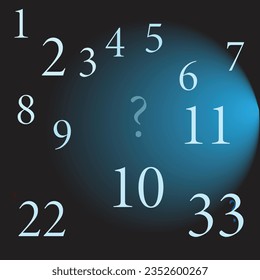 Numerical sequence for math background, Vector illustration for numerology life path and master numbers