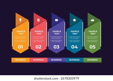 Etapas numéricas Infográfico Modelo Design