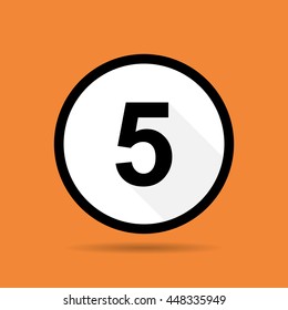 Numerical Vector sign number five ( 5 ) on the circle
