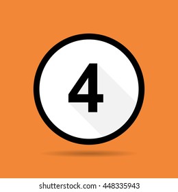 Numerical Vector sign number four ( 4 ) on the circle