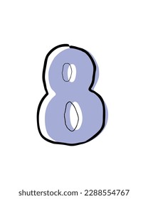 Numericals line art flashcards for kids of kindergarten. Nursery learning made easy