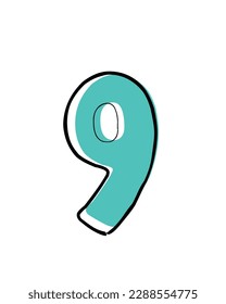 Numericals line art flashcards for kids of kindergarten. Nursery learning made easy