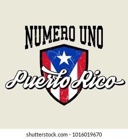 Numero Uno Puerto Rico - Tee Design For Print