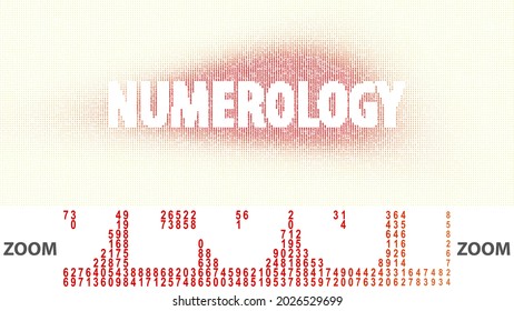 Numerology. Simple Vector Graphic Background With Many Numbers And The Word Numerology