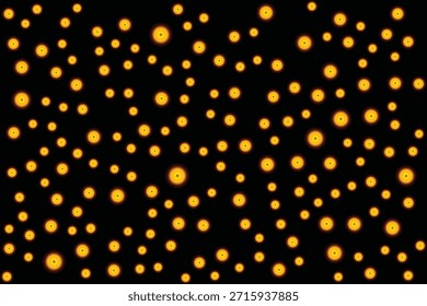 Numerous bright golden circles create a festive and sparkling abstract design EPS vector