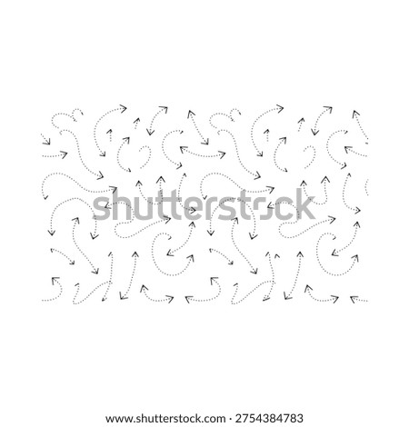Numerous dotted arrows pointing in various directions fill the entire frame