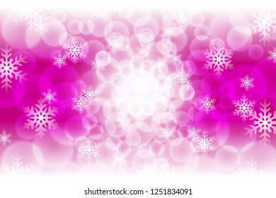 Numerous snow crystals and orbs of light, images of winter, for Christmas and New Year events