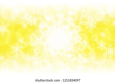Numerous snow crystals and orbs of light, images of winter, for Christmas and New Year events