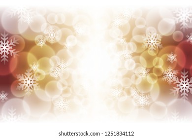 Numerous snow crystals and orbs of light, images of winter, for Christmas and New Year events