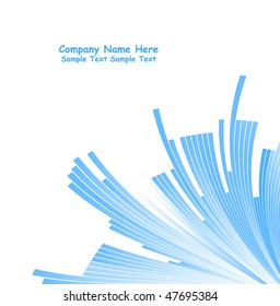 Numerous vector abstract blue lines