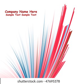 Numerous vector abstract blue and red lines