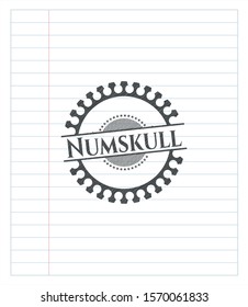 Numskull with pencil strokes. Vector Illustration. Detailed.
