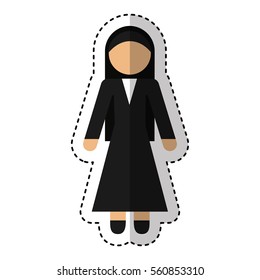 nun avatar isolated icon vector illustration design