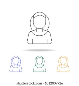 nun avatar multicoloured icons. Element of profession avatar of for mobile concept and web apps. Thin line  icon for website design and development, app development on white background