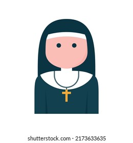 Nun avatar wearing a veil and cross necklace